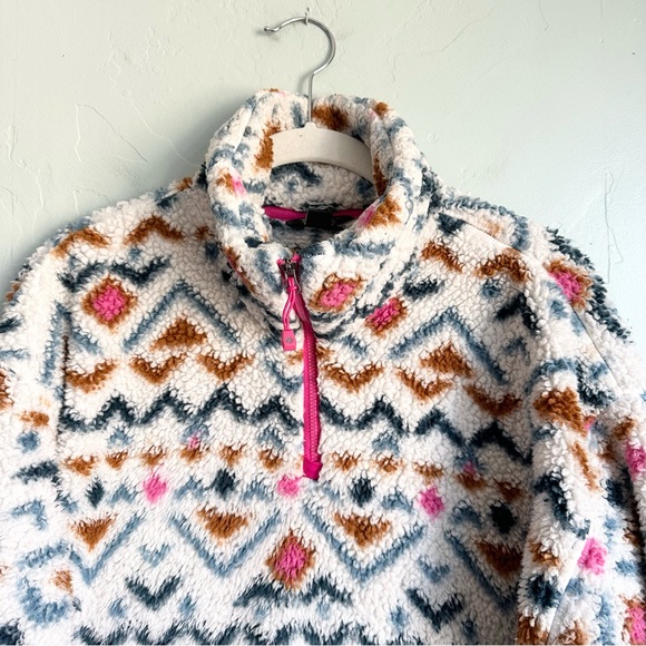 Eddie Bauer | Women's Fall Colorful Patterned Plush Teddy Pullover Fleece Medium - Picture 3 of 8